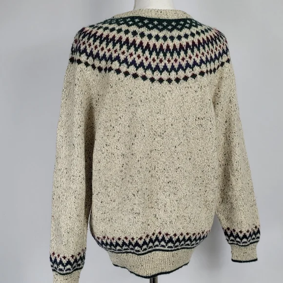 Vintage Northern Reflections Fair Isle Wool Sweater Large Nordic Knit Pullover - Picture 10 of 15